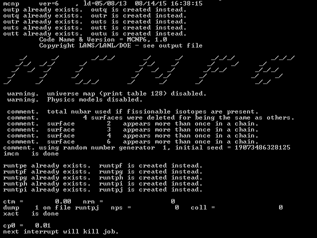 MCNP6 fail